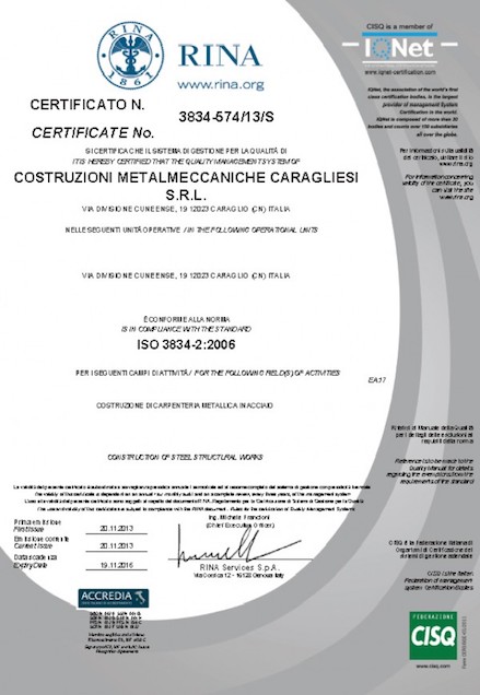 CMC CARAGLIO CERTIFICATI